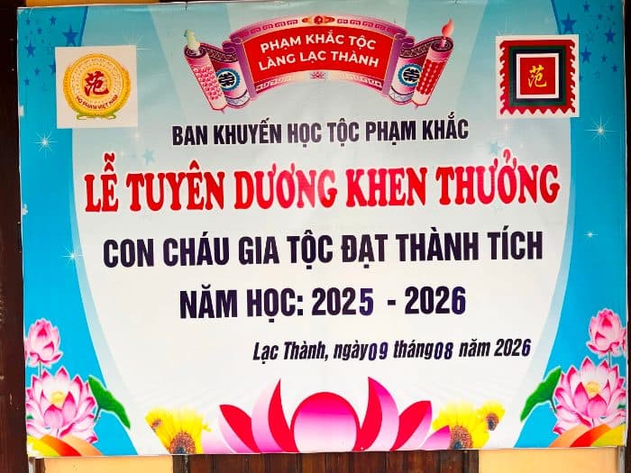 Lễ tuyên dương khen thưởng con cháu đạt thành tích năm học 2025–2026